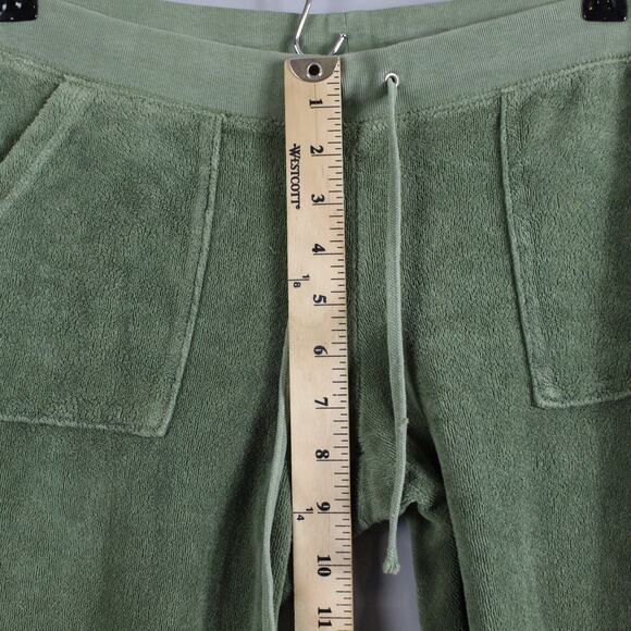 Vintage Y2K Juicy Couture M L Terry Cloth Tracksuit Flare Green Cargo Pocket - Picture 14 of 16